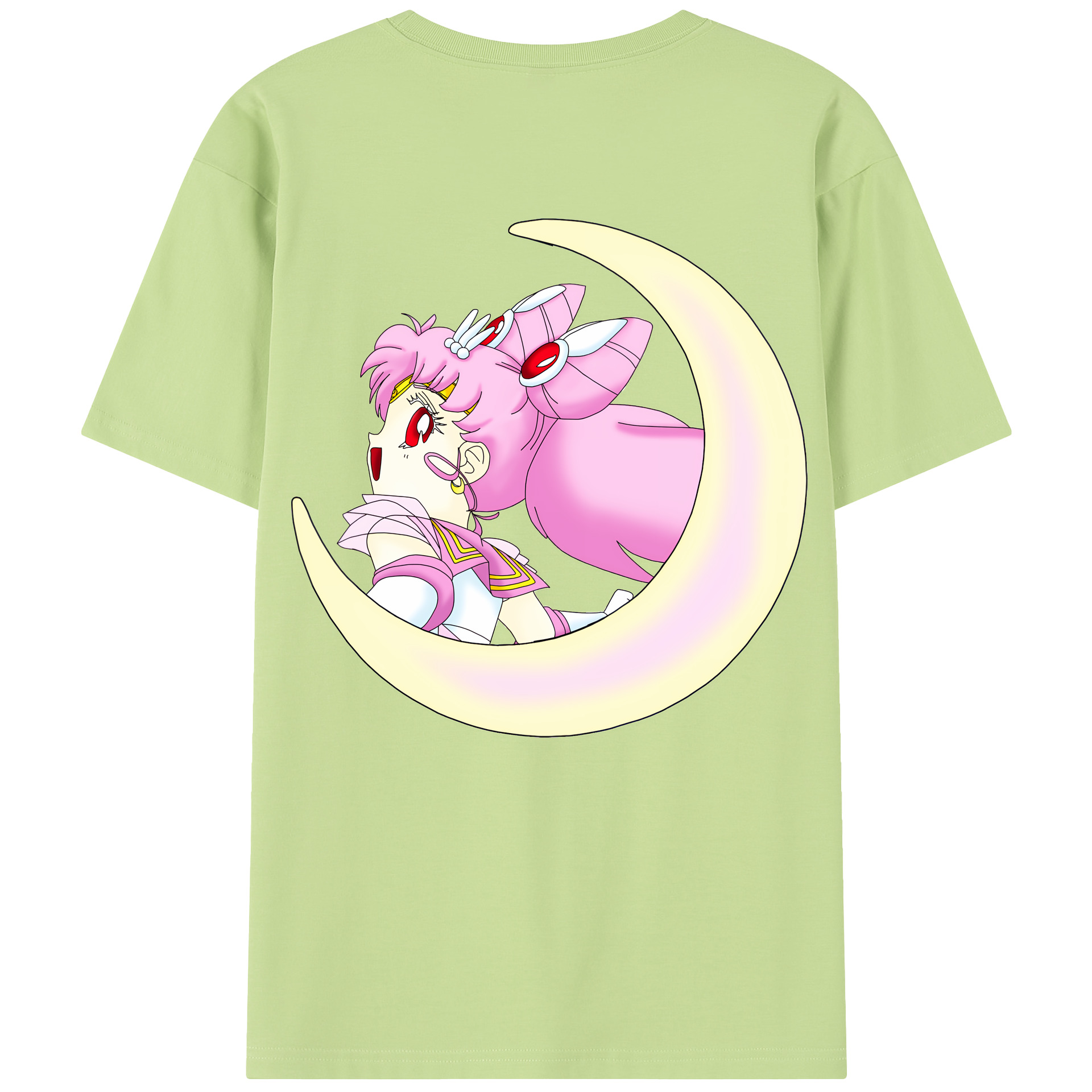 （画像用） 美少女戦士セーラームーン ちびうさ Sailor Moon Chibiusa Tsukino Usagi Small Lady Serenity 綿100％半袖Tシャツ（背面プリント）